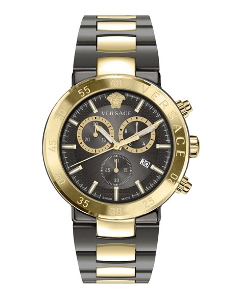 Versace Urban Mystique Two Tone Bracelet Watch, 43mm